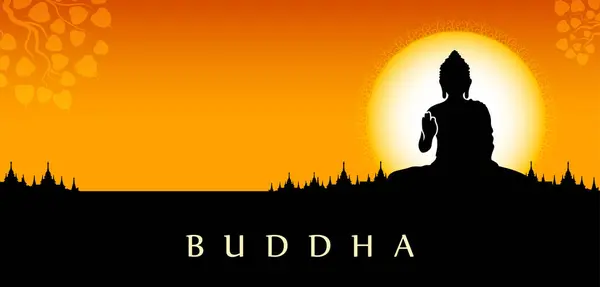 Ilustrace Buddhy Meditaci Pro Buddhistický Festival Happy Buddhy Purnima Vesak Stock Vektory