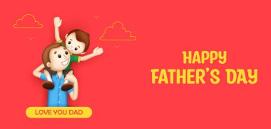 Babalar Günü 'nde oğlanı sırtında taşırken çekilmiş bir resim.