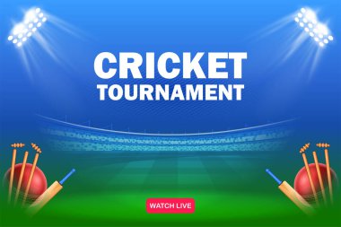 Katılımcı ülkelerin bayrakları gösterilen kriket Stadyumu çizimi