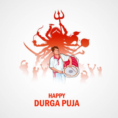 Durga Puja Subh Navratri 'deki Tanrıça Durga' nın resmi.