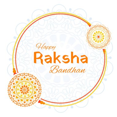 Raksha Bandhan için dekoratif Rakhi ile satış reklamları için tebrik kartı ve şablon afişi, kardeş kaynaşması kutlamaları için Hint festivali