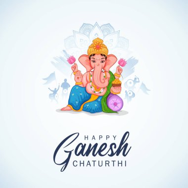 Ganesh Chaturthi festivali için Ganpati arka planının çizimi