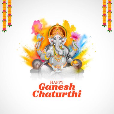 Ganesh Chaturthi festivali için Ganpati arka planının çizimi