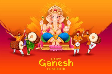 Ganesh Chaturthi festivali için Ganpati arka planının çizimi