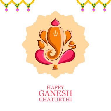 Ganesh Chaturthi festivali için Ganpati arka planının çizimi