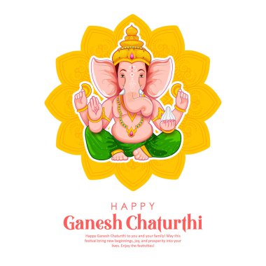 Ganesh Chaturthi festivali için Ganpati arka planının çizimi