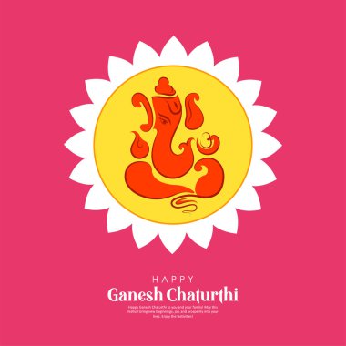 Ganesh Chaturthi festivali için Ganpati arka planının çizimi