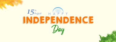 illustration of abstract tricolor banner with Indian flag for 15th August Happy Independence Day of India clipart