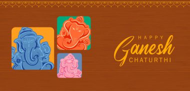 Ganesh Chaturthi festivali için Ganpati arka planının çizimi