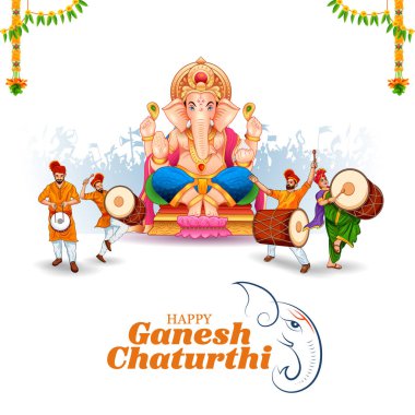 Ganesh Chaturthi festivali için Ganpati arka planının çizimi