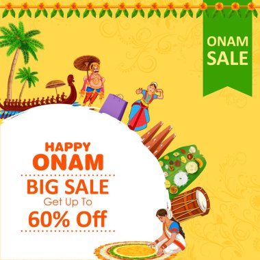 Güney Hindistan Kerala 'nın Mutlu Onam festivali için Onam' daki yılan teknesi yarışının resmi.