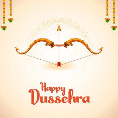 Hindistan festivalinde Dussehra için Bow ve Arrow of Rama 'nın resmi