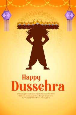 Ravana 'nın Dussehra için hazırladığı Navratri festivali için on başlı resmi.