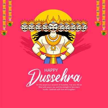 Ravana 'nın Dussehra için hazırladığı Navratri festivali için on başlı resmi.