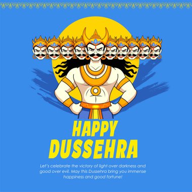 Ravana 'nın Dussehra için hazırladığı Navratri festivali için on başlı resmi.