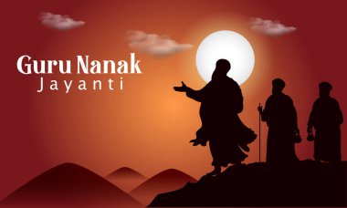 illustration of Happy Gurpurab, Guru Nanak Jayanti festival of Sikh celebration background clipart