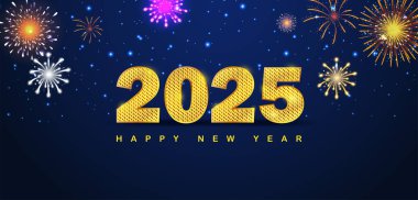 Mutlu Yeni Yıl 2025 sezonunun bir gösterimi Sancak, poster ve tasarım şablonu