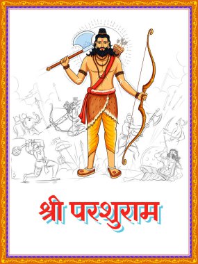 Hindu tanrısı Vishnu 'nun altıncı avatarı olan Parashurama Avatar' ın Hint metninin anlamı Shree Parashurama