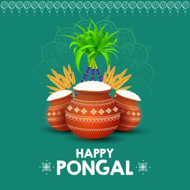 Tamil Nadu Güney Hindistan 'daki Mutlu Pongal Tatil Hasat Festivali' nin resmi