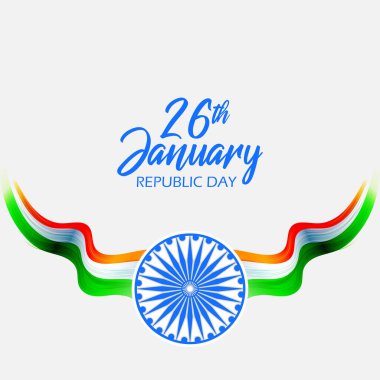 Hindistan Cumhuriyet Günü 'nün 26 Ocak' ı için üç renkli Hint bayrağı.