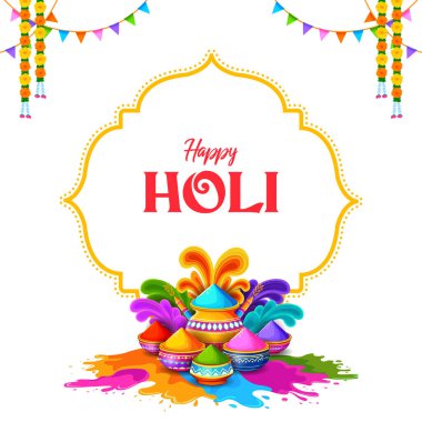 Hindistan renk festivali için Mutlu Holi arkaplan tasarımı için soyut renkli sıçrama resmi tanıtım ve reklam afişi için tebrik kutlaması