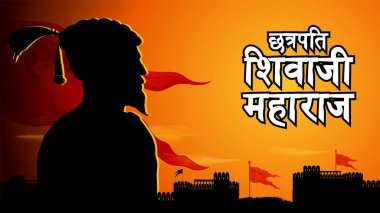 İmparator Shivaji 'nin resmi, Maharashtra Hindistan' dan Maratha 'nın büyük savaşçısı Hintçe anlamı Chhatrapati Shivaji Maharaj