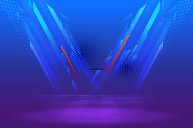 Kapak tasarımı afişi, broşürü ve poster şablonu için geometrik şablonlara sahip modern soyut fütüristik dinamik spor arka planının çizimi