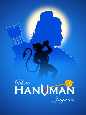 Hanuman Jayanti Janmotsav için Tanrı Hanuman 'ın resmi.