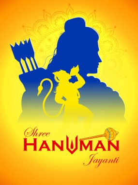 Hanuman Jayanti Janmotsav için Tanrı Hanuman 'ın resmi.