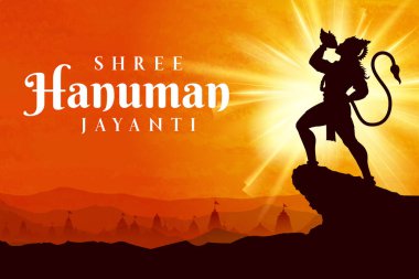 Hanuman Jayanti Janmotsav için Tanrı Hanuman 'ın resmi.