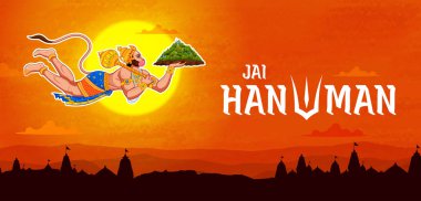 Hanuman Jayanti Janmotsav için Tanrı Hanuman 'ın resmi.