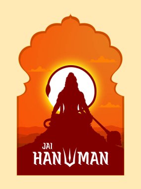 Hanuman Jayanti Janmotsav için Tanrı Hanuman 'ın resmi.