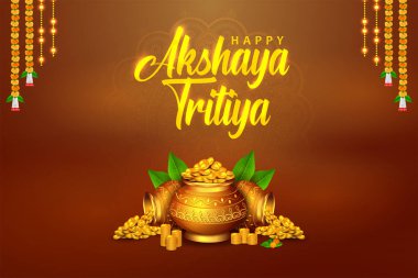 Mutlu Akshaya Tritiya dini Hint festivali için arka plan çizimi