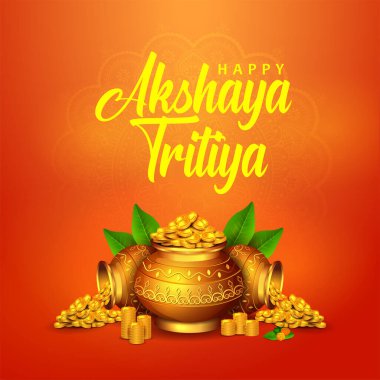 Mutlu Akshaya Tritiya dini Hint festivali için arka plan çizimi