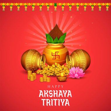 Mutlu Akshaya Tritiya dini Hint festivali için arka plan çizimi