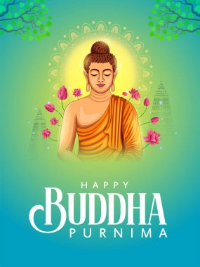 Buda 'nın Mutlu Buda Purnima Vesak Festivali meditasyonu.