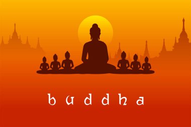 Buda 'nın Mutlu Buda Purnima Vesak Festivali meditasyonu.