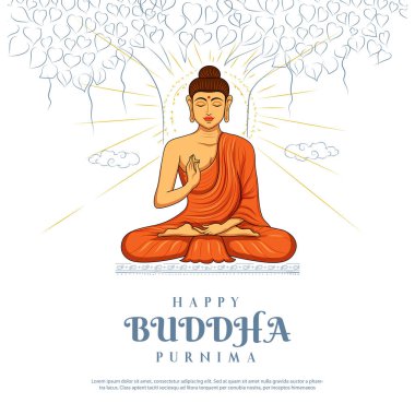 Buda 'nın Mutlu Buda Purnima Vesak Festivali meditasyonu.