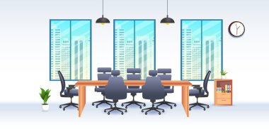 Modern İş Ofisi İç mimari tasarımı. Hiç kimse iş yerinde birlikte çalışamaz.