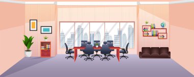 Modern İş Ofisi İç mimari tasarımı. Hiç kimse iş yerinde birlikte çalışamaz.