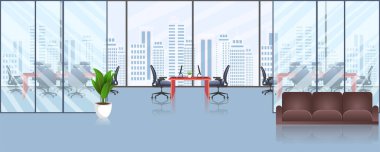 Modern İş Ofisi İç mimari tasarımı. Hiç kimse iş yerinde birlikte çalışamaz.