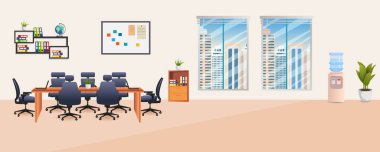 Modern İş Ofisi İç mimari tasarımı. Hiç kimse iş yerinde birlikte çalışamaz.