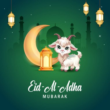 Kurban Bayramı 'nı kutlayan koyunların resmi Mutlu Bakra Kimliği İslam' ın kutsal festivali