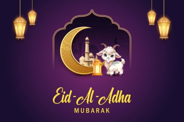 Kurban Bayramı 'nı kutlayan koyunların resmi Mutlu Bakra Kimliği İslam' ın kutsal festivali