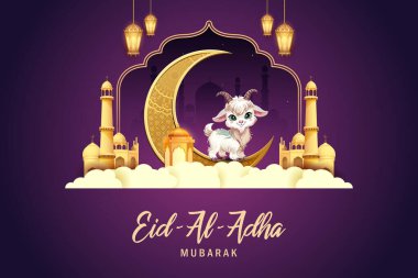 Kurban Bayramı 'nı kutlayan koyunların resmi Mutlu Bakra Kimliği İslam' ın kutsal festivali