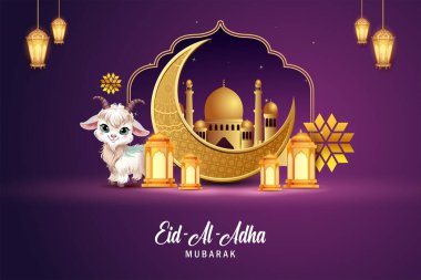 Kurban Bayramı 'nı kutlayan koyunların resmi Mutlu Bakra Kimliği İslam' ın kutsal festivali