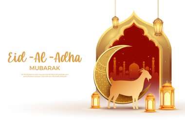 Kurban Bayramı 'nı kutlayan koyunların resmi Mutlu Bakra Kimliği İslam' ın kutsal festivali