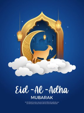 Kurban Bayramı 'nı kutlayan koyunların resmi Mutlu Bakra Kimliği İslam' ın kutsal festivali