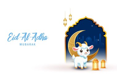 Kurban Bayramı 'nı kutlayan koyunların resmi Mutlu Bakra Kimliği İslam' ın kutsal festivali