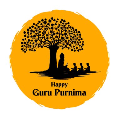 Mutlu Guru Purnima festivali için dini bayram arka planının bir gösterimi Hindistan 'da kutlandı